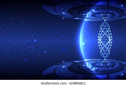 Science template, wallpaper or banner with a DNA molecules. Vector illustration.
