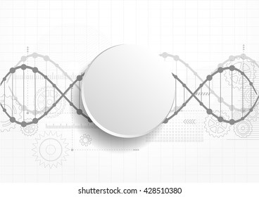 Science template, wallpaper or banner with a DNA molecules.
