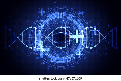 Science template, wallpaper or banner with a DNA molecules. Vector illustration.