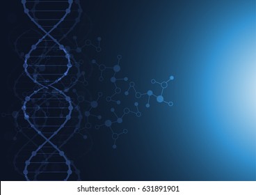 Science Template Wallpaper Banner Dna Molecules vector de stock libre de regalías