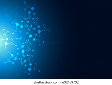 Science template, wallpaper or banner with a DNA molecules.