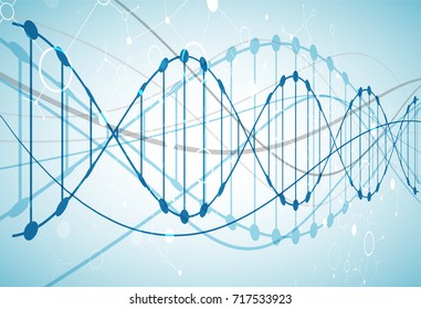Science template, wallpaper or banner with a DNA molecules. Vector illustration.