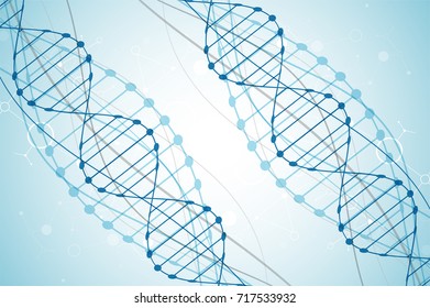 Science template, wallpaper or banner with a DNA molecules. Vector illustration.