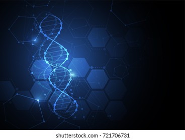 Science template, wallpaper or banner with a DNA molecules.