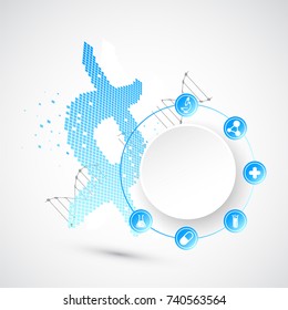 Science template, wallpaper or banner with a DNA molecules. Vector illustration.