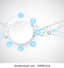 Science template, wallpaper or banner with a DNA molecules. Vector illustration.