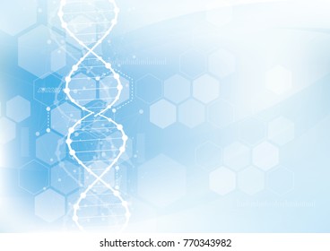 Science Template Wallpaper Banner Dna Molecules Stock Vector (Royalty ...