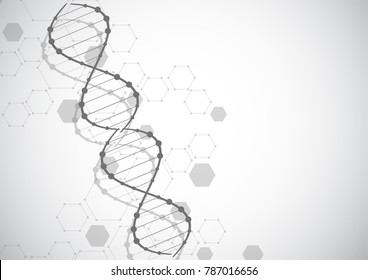 Science template, wallpaper or banner with a DNA molecules.