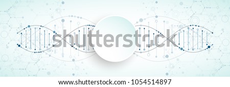 Science template, wallpaper or banner with a DNA molecules. Vector illustration.