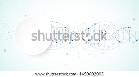 Science template, wallpaper or banner with a DNA molecules. Vector illustration