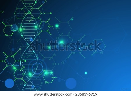 Science template, wallpaper or banner with a DNA molecules. Vector illustration.
