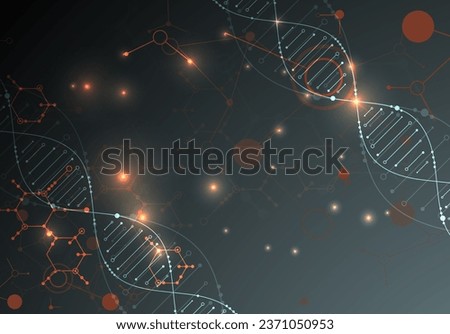 Science template, wallpaper or banner with a DNA molecules. Vector illustration.