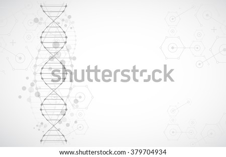 Science template, wallpaper or banner with a DNA molecules. Vector illustration.