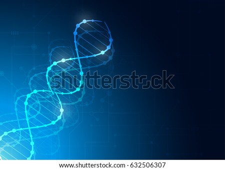Science template, wallpaper or banner with a DNA molecules.