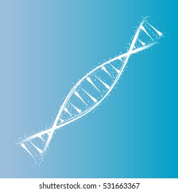 Science template for your card, wallpaper or banner with a DNA molecules of polygons. Vector illustration.