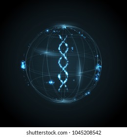 Science template for your design. Futuristic DNA concept structure illustration