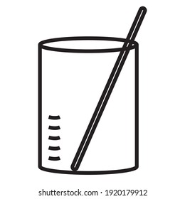 Science test tube vector icon. Symbols on white background