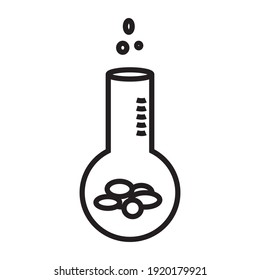 Icono del vector del tubo de prueba de ciencia. Símbolos sobre fondo blanco