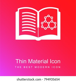 Science text book red and pink gradient material white icon minimal design