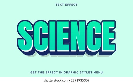 Science text effect template in 3d design