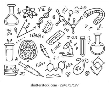 science theme doodle along with formulas