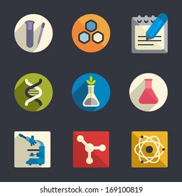 Science theme flat icons