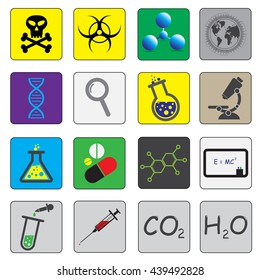 Science theme icons