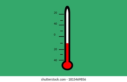 science - Thermometer  with green background vector or illustration