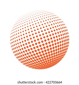 Science and tourism, technology or environmental background. Abstract halftone circle design. Colorful  round icon, abstract globe symbol, business concept. Abstract colorfu dotted sphere