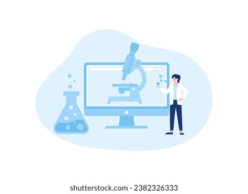 Science trending concept flat illustration