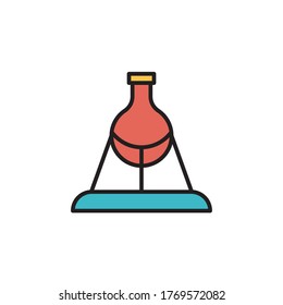 science tripod icon filled outline vector illustration full color. isolated on white background