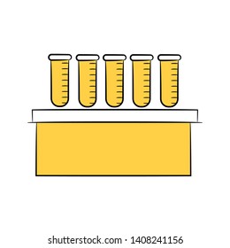 science tubes on table icon in yellow theme