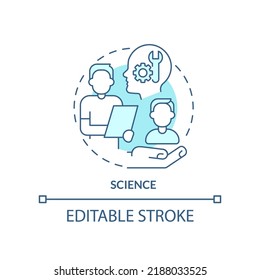 Science turquoise concept icon. Professional coaching session abstract idea thin line illustration. Psychological approach. Isolated outline drawing. Editable stroke. Arial, Myriad Pro-Bold fonts used