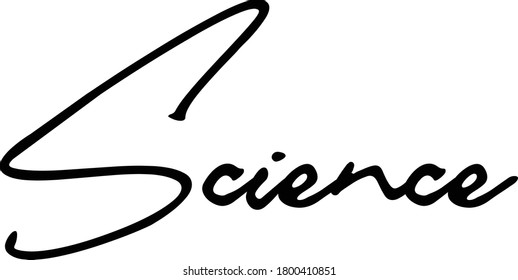 Science Typography Black Color Text 
on White Background