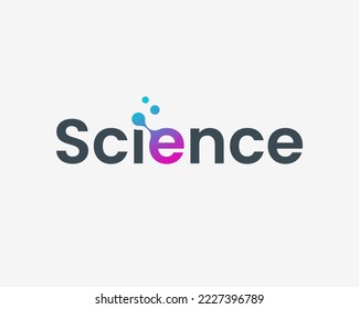 Science Typografie Wordmark Molecule Molekulare Labormikrobiologie Moderne Vektorgrafik Logo Design