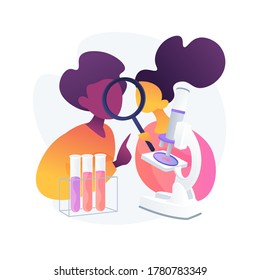 Science university class. Chemistry research in laboratory. Liquid analysis, biochemistry test, sample examination. College assignment. Vector isolated concept metaphor illustration.