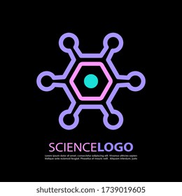 Science vector abstract logo on black background