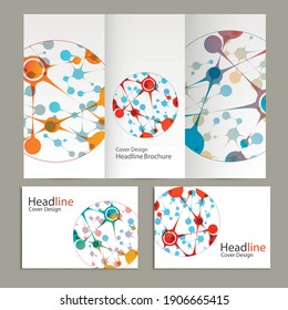 Science vector background. Modern vector templates for brochure, flyer, cover magazine or report in A4 size