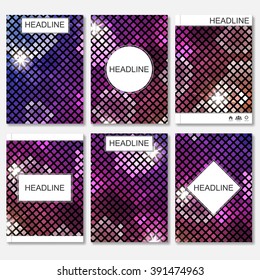Science vector background. Modern vector templates for brochure, flyer, cover magazine or report in A4 size. Glowing abstract mosaic background.Vector illustration