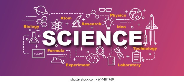 Science Vector Banner Design Concept Flat Stock Vector (Royalty Free ...