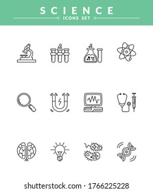 Science vector Icon set. New and trendy linear pictogram pack. modern vector icon concept for web graphics