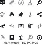 science vector icon set such as: thermometer, evolution, meteorology, macro, robotic, watching, gold, whiteboard, measuring, magnetic, progress, page, ufo, spy, find, needle, academy, graduate