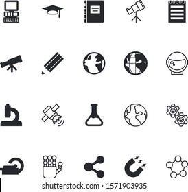 science vector icon set such as: mechanic, spaceman, microscope, treatment, electronic, graduating, scientist, brain, wheel, cogs, galaxy, teamwork, empty, educational, cute, cover, scan, dictionary