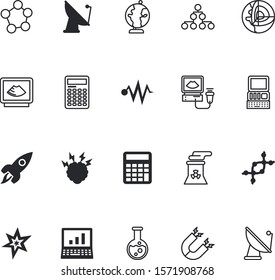 science vector icon set such as: dynamite, bolt, development, tower, set, universe, training, solution, star, chromosome, analysis, biotech, factory, attract, fly, red, shiny, cells, creative