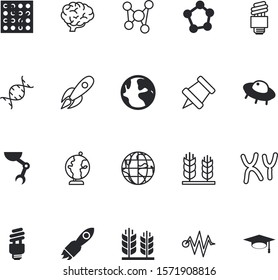 science vector icon set such as: clip, charge, fix, animation, spiral, thunderbolt, universe, think, high, circuit, danger, chip, intelligence, style, industrial, cells, mind, mortarboard, hat