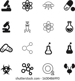 science vector icon set such as: legs, space, life, enlarge, engineering, future, gas, bright, saucer, anatomy, alien, genetics, gene, line, bio, ion, industry, icons, scientist, circle, carrot