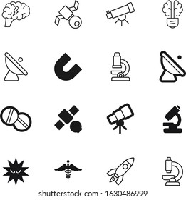 science vector icon set such as: medication, light, drugstore, industry, electric, school, efficient, horseshoe, psychology, microbiology, aspirin, physics, innovation, lamp, round, organ, malware