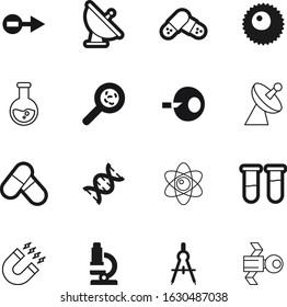 science vector icon set such as: oocyte, tool, precision, magnet, aspirin, ivf, pictogram, globe, life, eps10, compass, gene, mold, molecule, metal, embryo, insemination, magnetism, loop