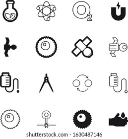 science vector icon set such as: attract, micro, o2, 2, industrial, attraction, interaction, south, transparent, bond, positive, polarity, connected, industry, architecture, laboratory, designer