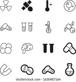 science vector icon set such as: radiation, cell, physics, magnetism, plutonium, danger, pharmaceutical, female, scale, molecule, caution, creativity, toxic, reactor, network, idea, fitness, safety